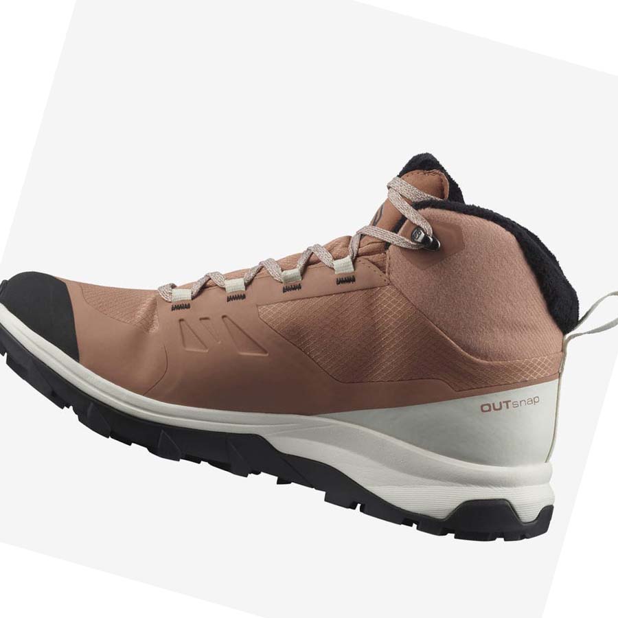 Salomon OUTSNAP CLIMASALOMON™ WATERPROOF Kadın Kışlık Botlar Bej Rengi | TR 2614SGL